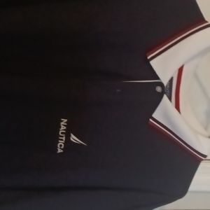 Nautica polo navy with white and red details 3x.